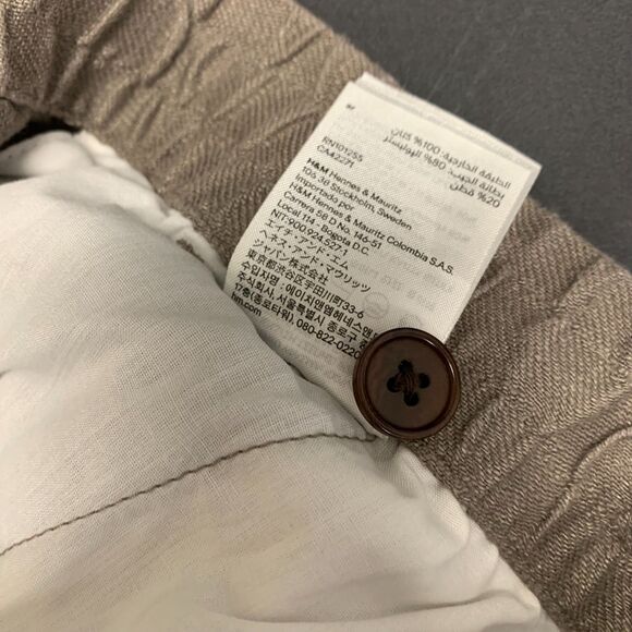 H&M Womens Regular Fit‎ Coupe Standard Linen Pants Brown Cottagecore Minimalism - Picture 8 of 16